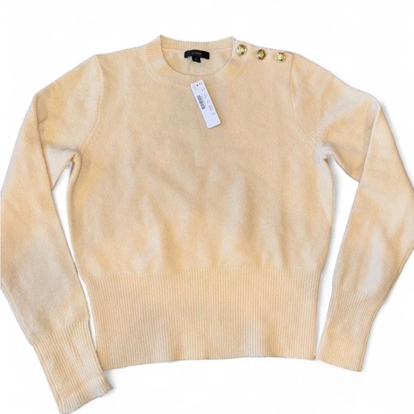J.Crew Cream Button Shoulder Sweater NWT - Picture 1 of 5